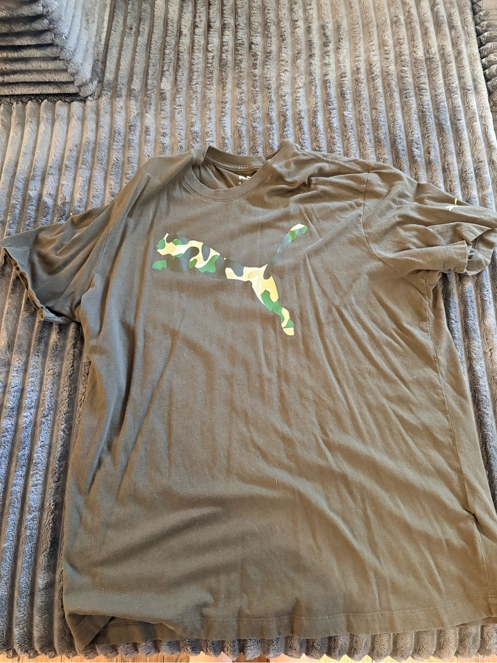 Puma Olive Short-Sleeve Tee with Camo Puma Logo